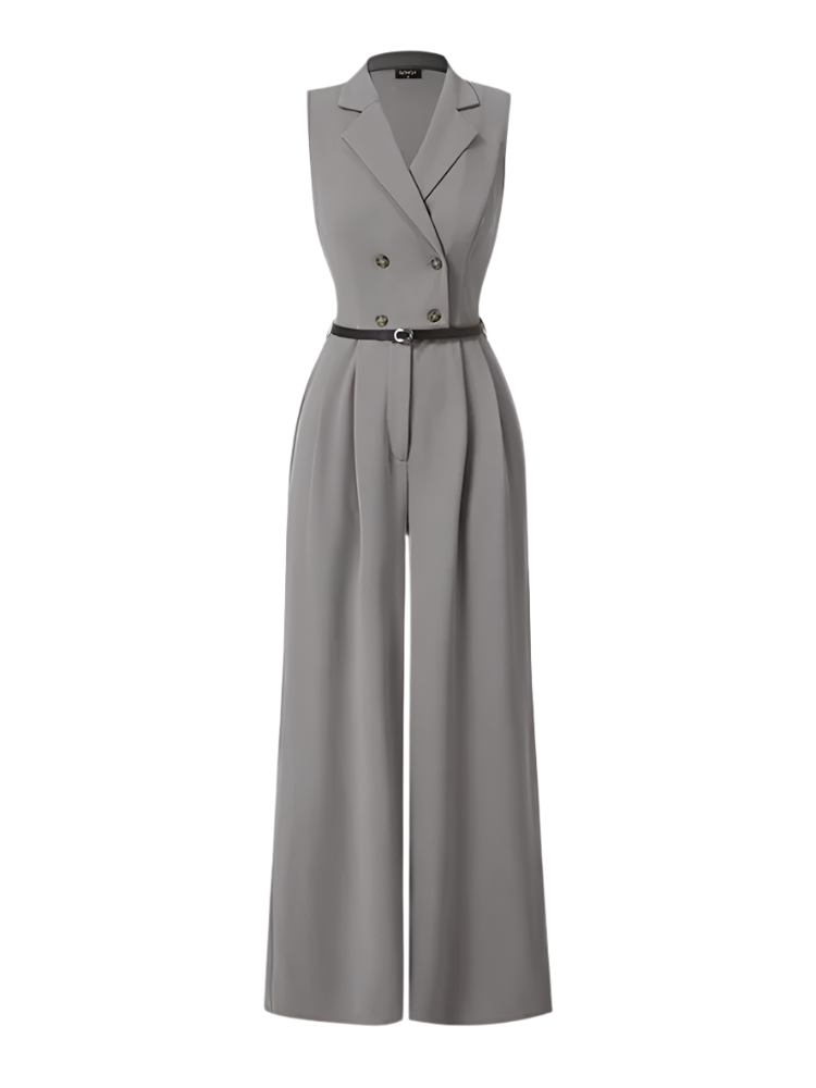 Elegant Sleeveless Jumpsuit – Wide-Leg Romper