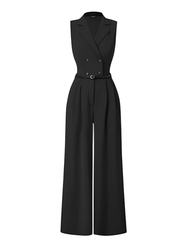 Elegant Sleeveless Jumpsuit – Wide-Leg Romper