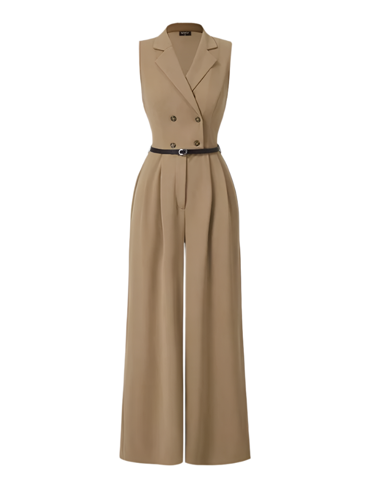 Elegant Sleeveless Jumpsuit – Wide-Leg Romper