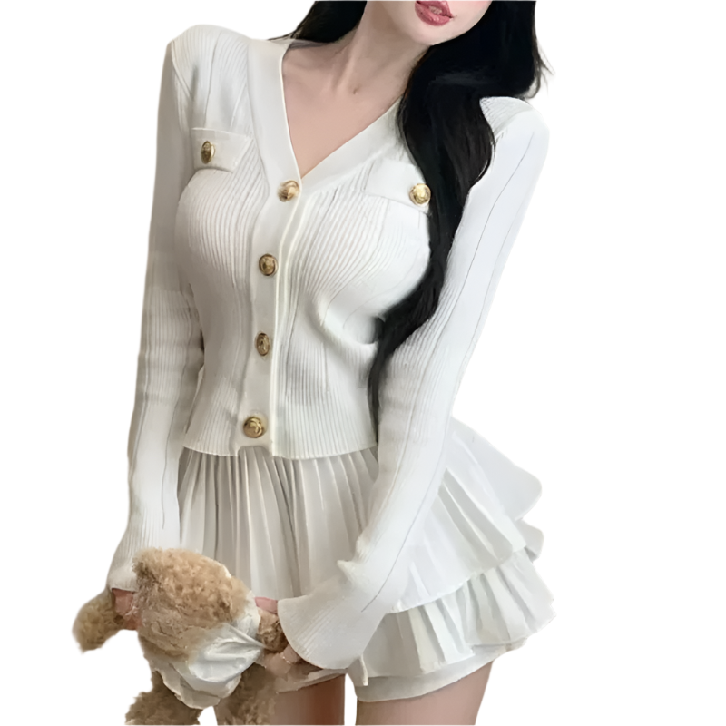 Effortlessly Chic Knitted 2-Piece Skirt Set – Elevate Your Style