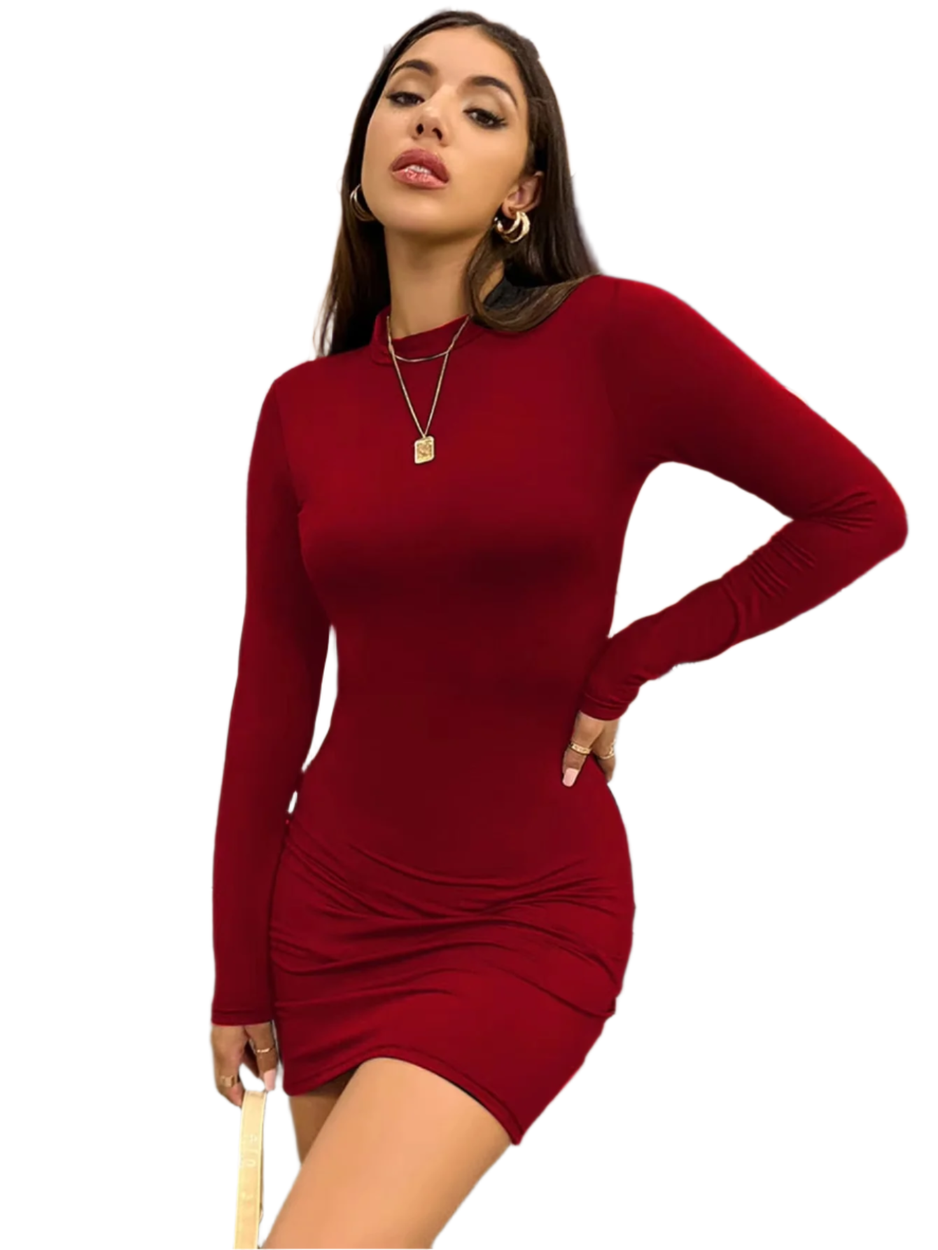 Chic Turtleneck Bodycon Mini Dress – Sleek & Sophisticated