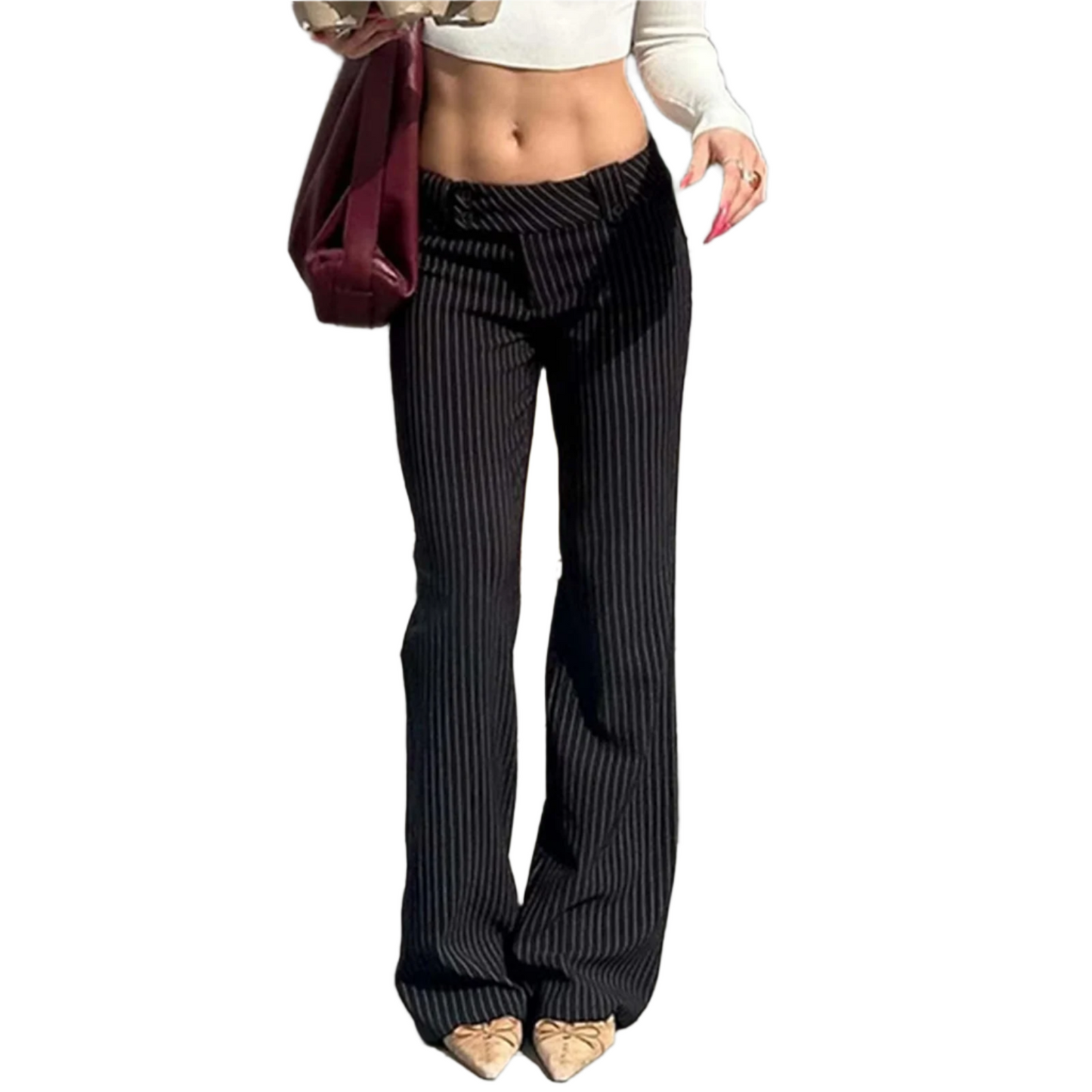 Striped Slim Fit Trousers – Sleek & Trendy Street Style