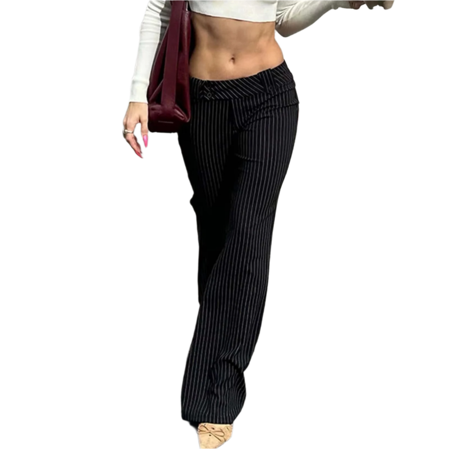 Striped Slim Fit Trousers – Sleek & Trendy Street Style