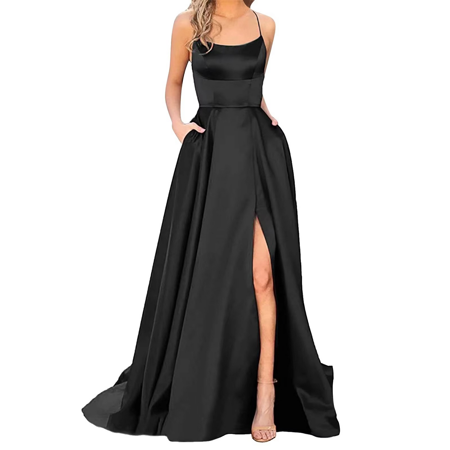 Elegant Backless Fit & Flare Dress – Timeless Sophistication & Grace