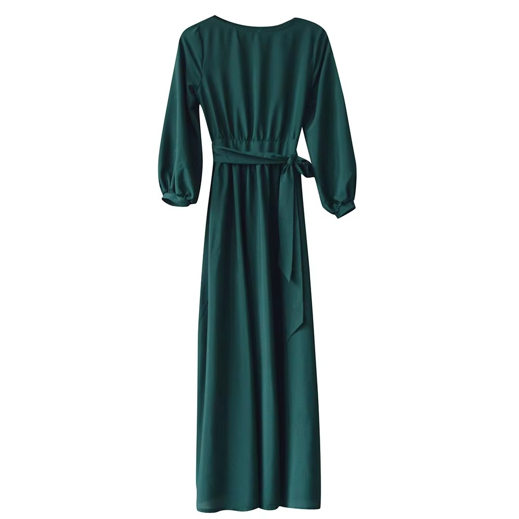 Elegant Lantern Sleeve Maxi Dress – Timeless Grace & Effortless Style