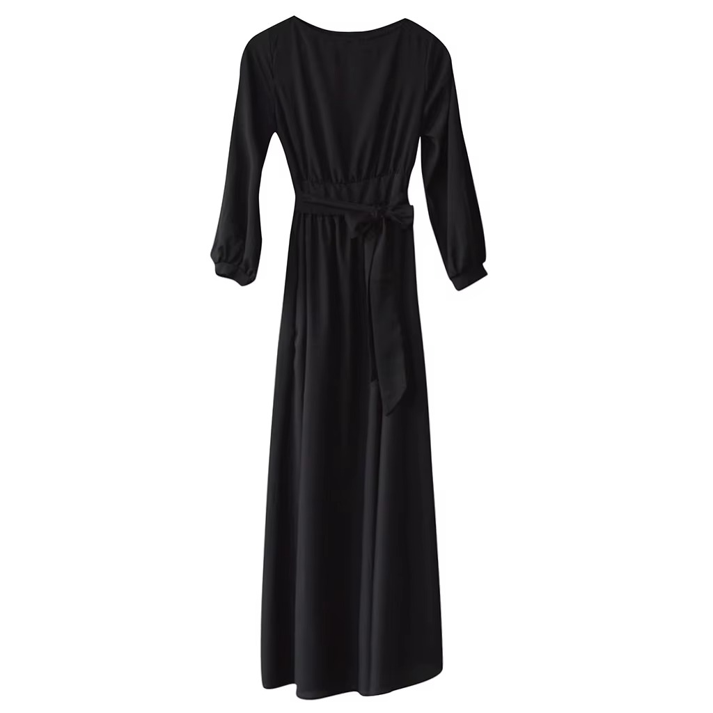 Elegant Lantern Sleeve Maxi Dress – Timeless Grace & Effortless Style