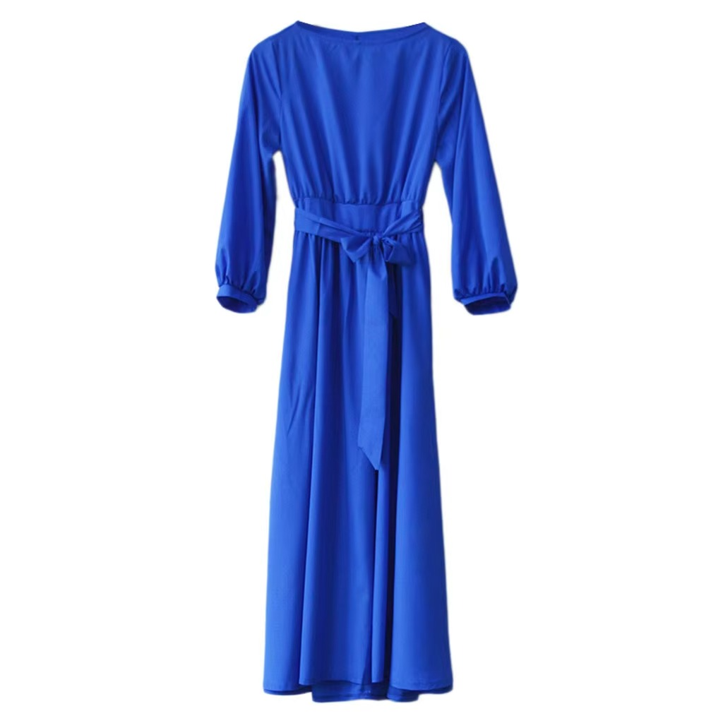 Elegant Lantern Sleeve Maxi Dress – Timeless Grace & Effortless Style