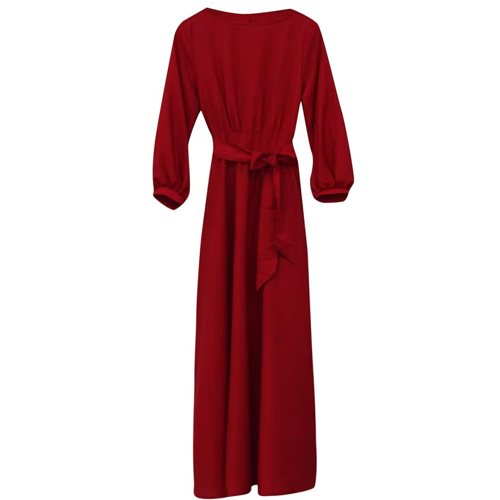 Elegant Lantern Sleeve Maxi Dress – Timeless Grace & Effortless Style
