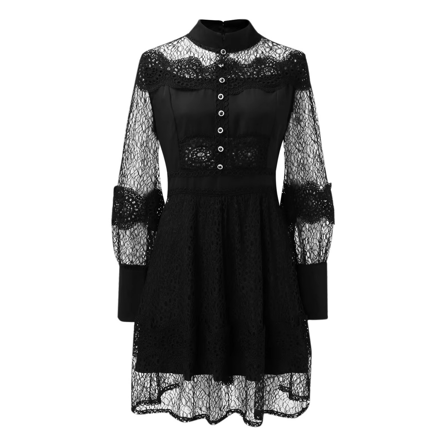 Elegant Hollow Out Lace Dress – Sophisticated Charm & Grace