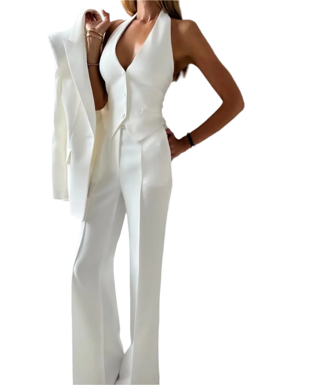 Slim Fit 3-Piece Pants Suit