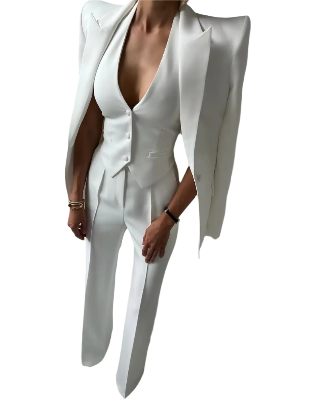 Slim Fit 3-Piece Pants Suit