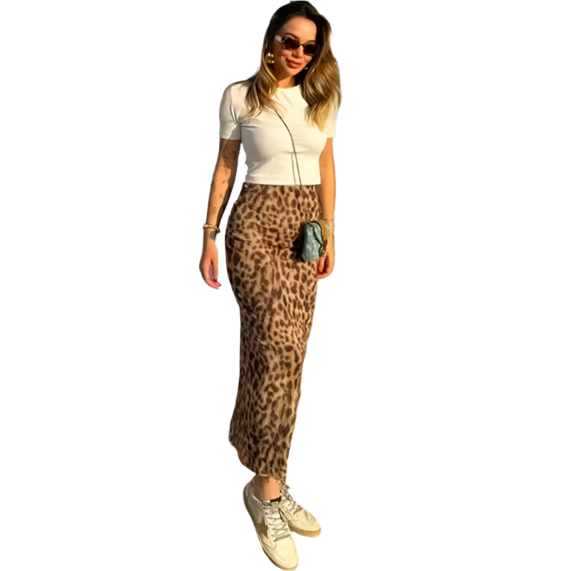 Leopard Print Midi Skirt – Elegant & Versatile Statement Piece