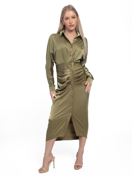 Stylish Pleated Shirt Dress