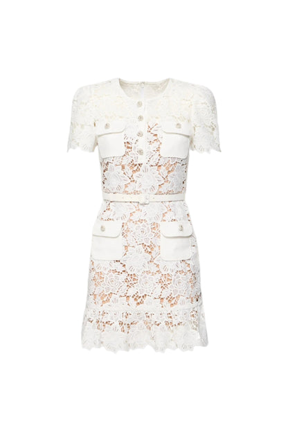 Blue Short Sleeve Embroidered Floral Dress – Feminine Elegance Meets Everyday Ease