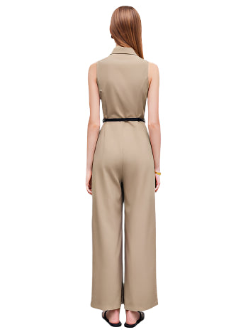 Elegant Sleeveless Jumpsuit – Chic Wide-Leg Romper