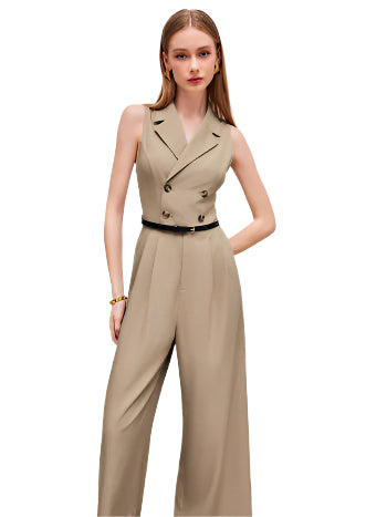 Elegant Sleeveless Jumpsuit – Chic Wide-Leg Romper