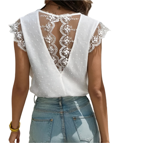 Neck Lace Backless T-Shirt