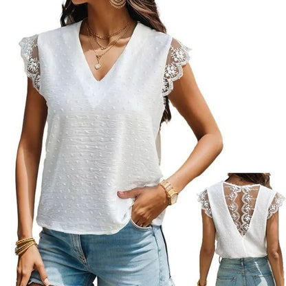 Neck Lace Backless T-Shirt