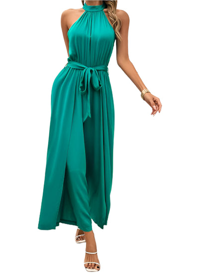 Solid Color Halter Neck