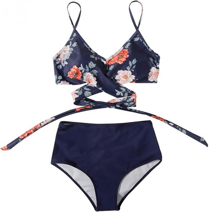 High-Waist Floral Bikini Set