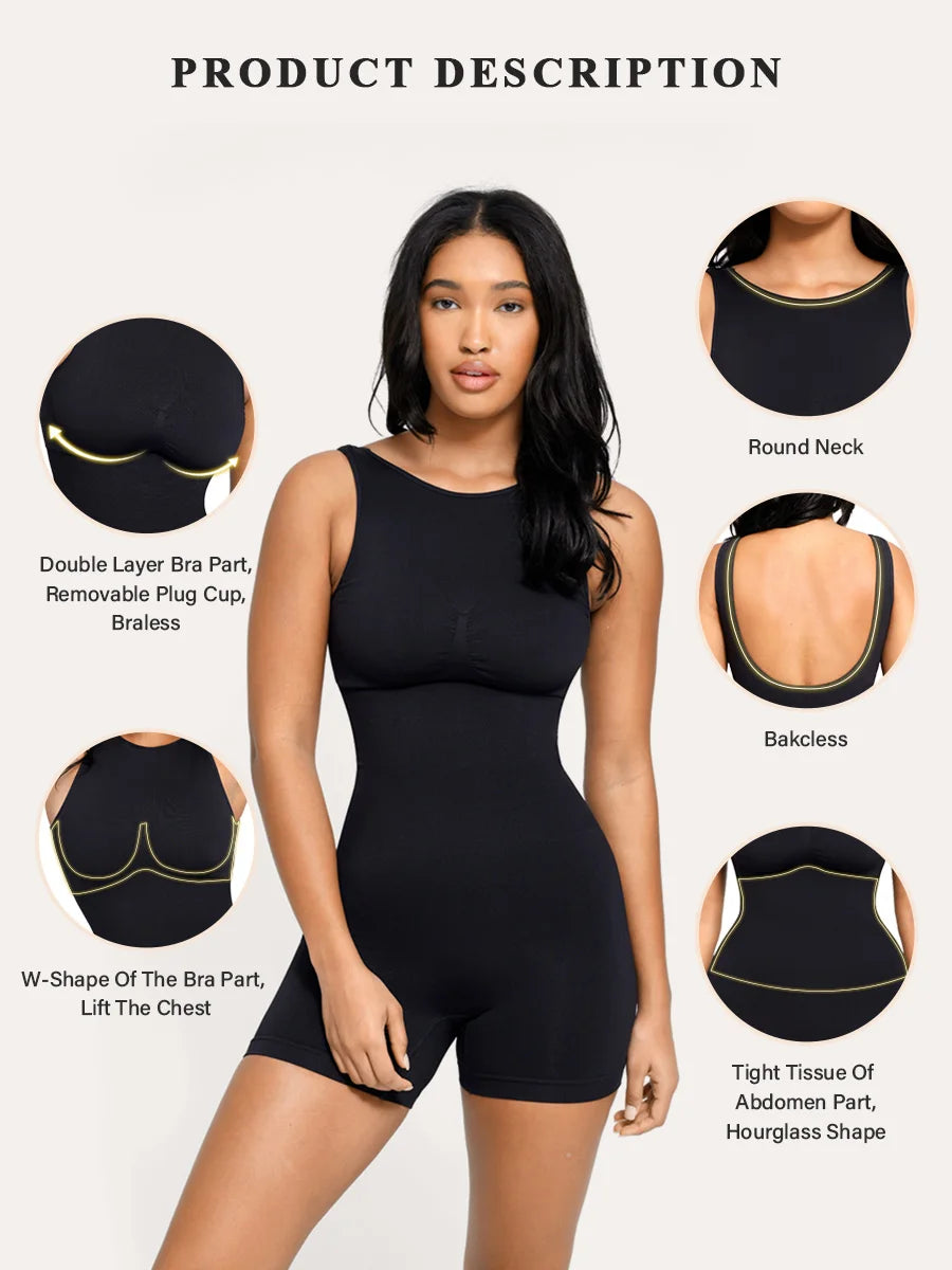 Backless Jumpsuit Tummy Control