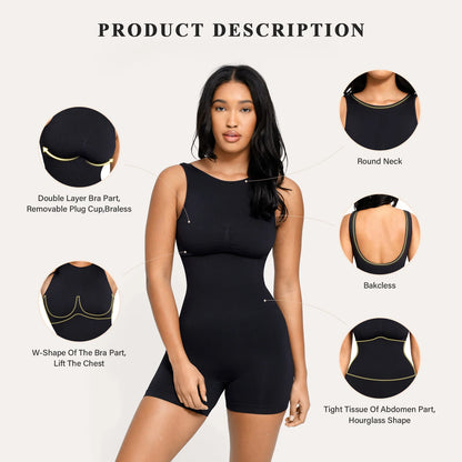 Backless Jumpsuit Tummy Control