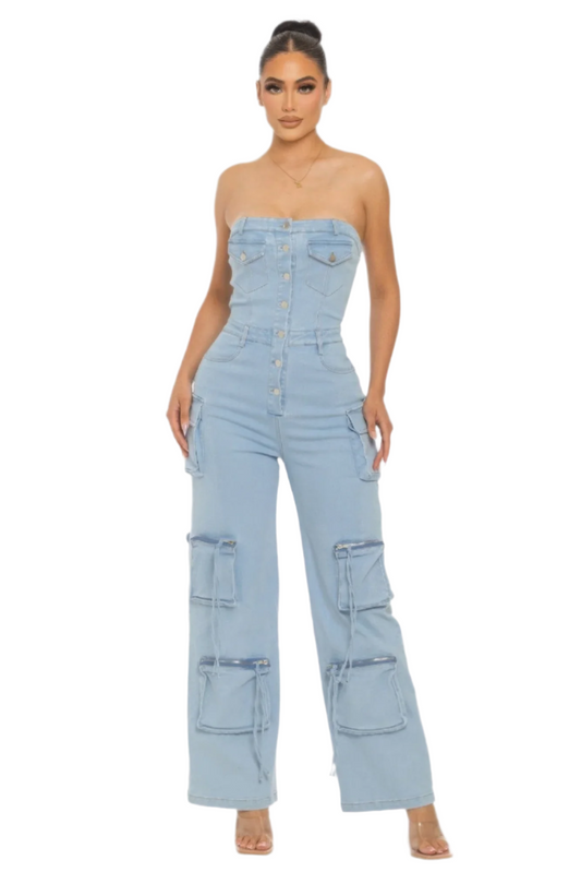 Stretch Denim Jumpsuit