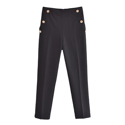 Vintage High-Waist Straight Pants