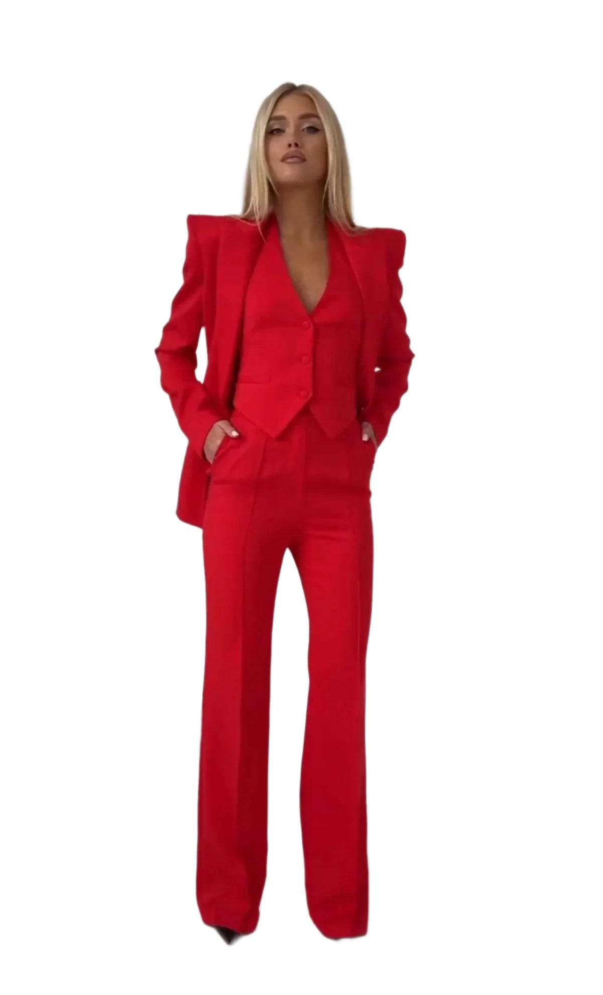 Slim Fit 3-Piece Pants Suit