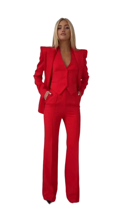 Slim Fit 3-Piece Pants Suit