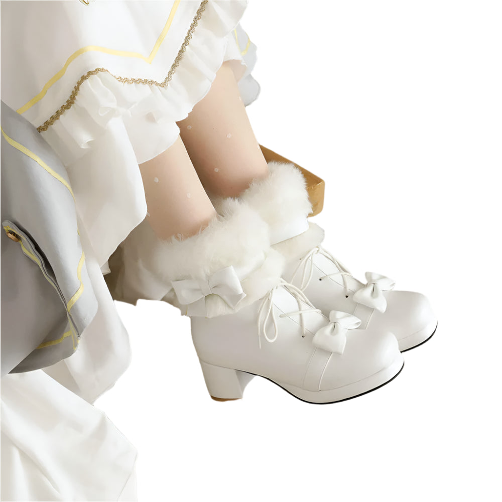 Fluffy Kawaii Lolita Ankle Boots