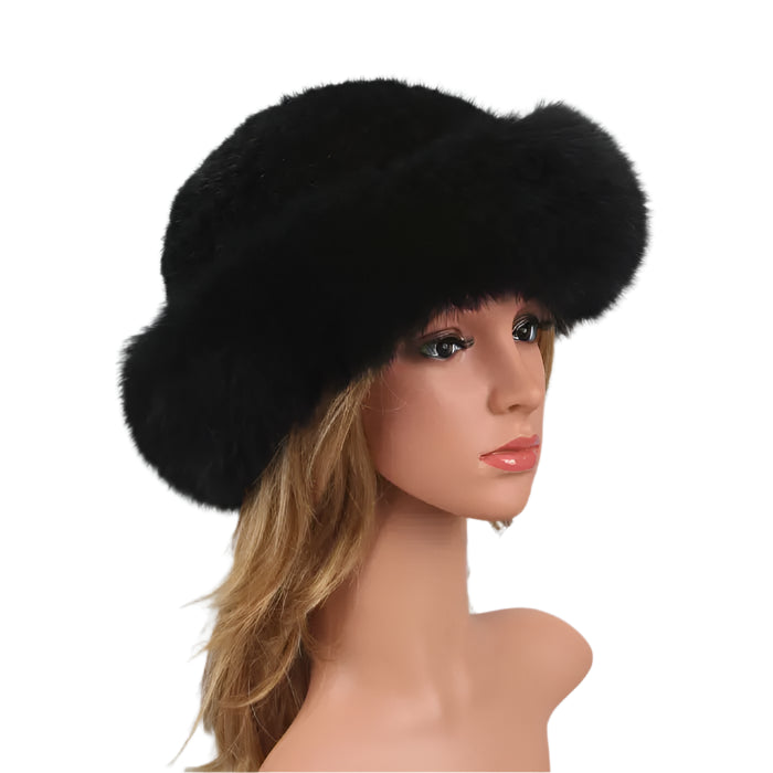 Natural Mink Fur Knitted Bucket Hat