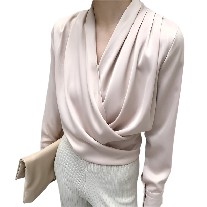 Elegant Satin Women Blouse Sexy