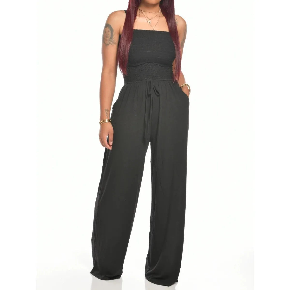 Off-Shoulder Wide-Leg Jumpsuit