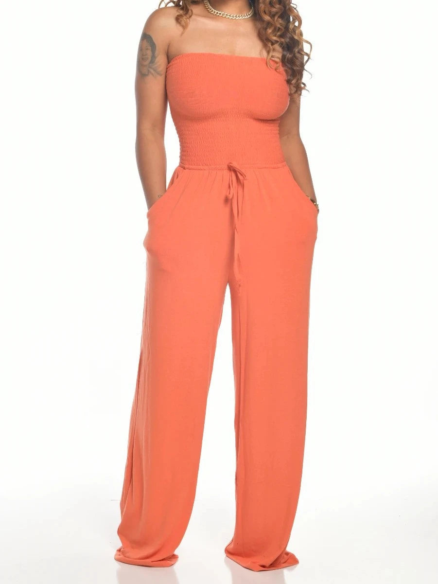 Off-Shoulder Wide-Leg Jumpsuit