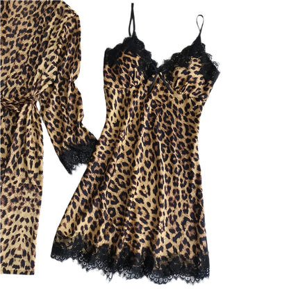 Leopard Print Silk Nightdress