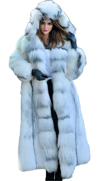 Artificial Faux Fur Hooded Coat