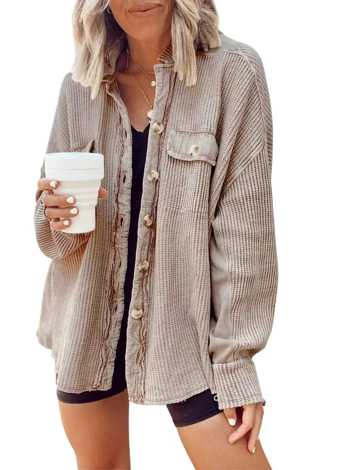 Fashion Patchwork Shirt Jacket