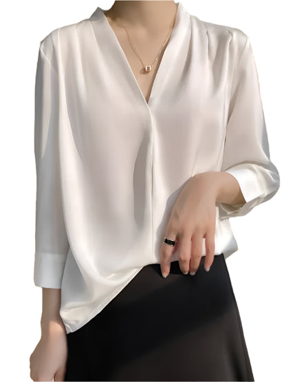 Blouse Spring Temperament Elegant Silk Long