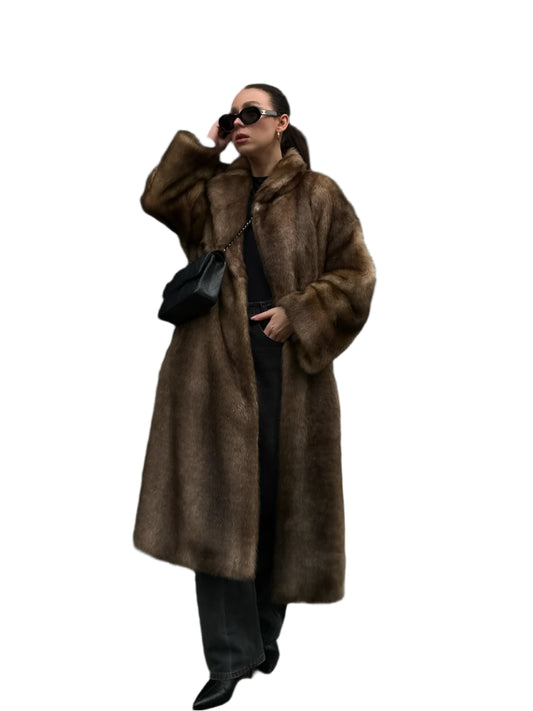 Women Retro Luxury Faux Fur Coat Fashion Lapel