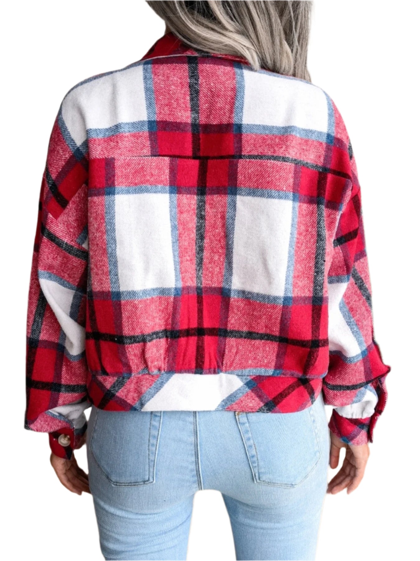 Cropped Plaid Flannel Shacket