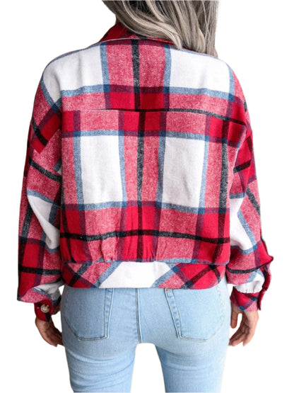 Cropped Plaid Flannel Shacket