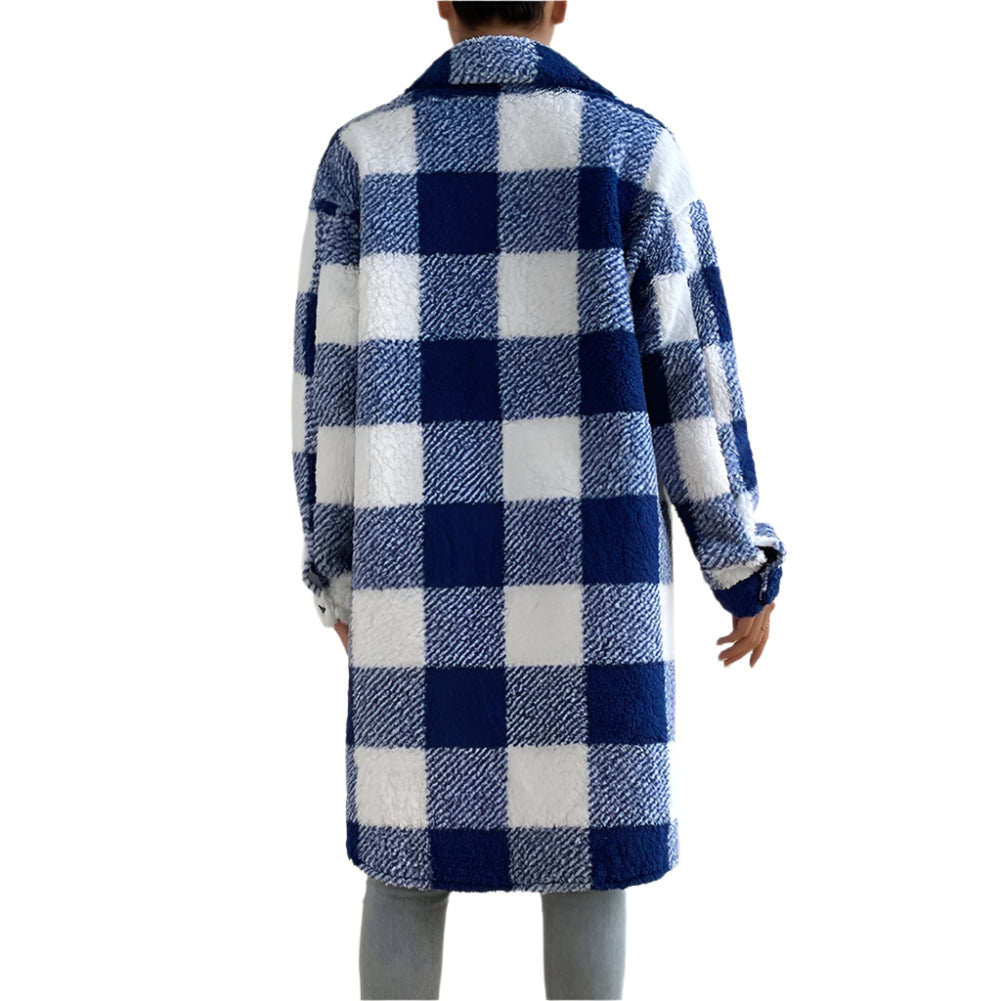 Tartan Plaid Fleece Shacket Coat