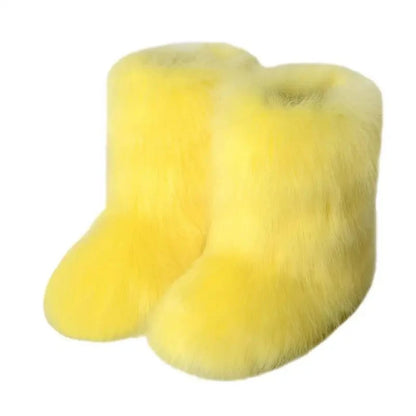 Winter Snow Furry Faux Fur Plush Warm