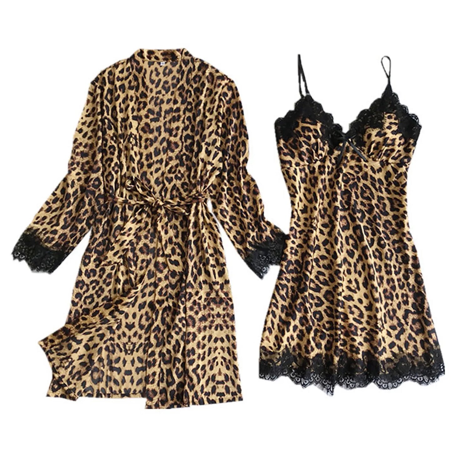 Leopard Print Silk Nightdress