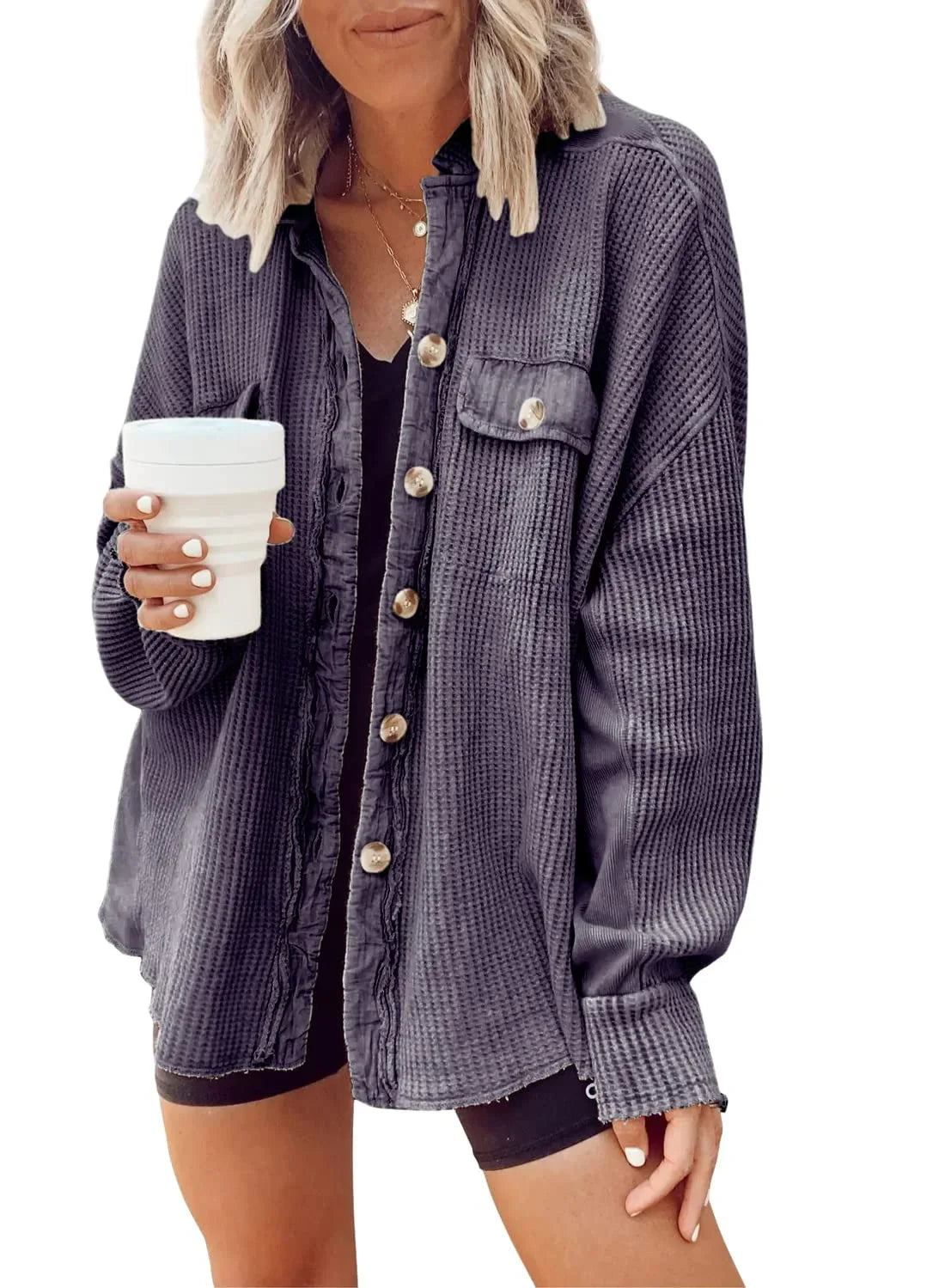 Fashion Patchwork Shirt Jacket