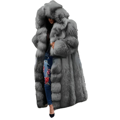 Plush Faux Fox Fur Coat