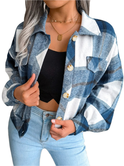 Cropped Plaid Flannel Shacket