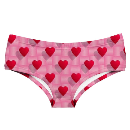 Funny Heart Print Mid Waist Panties