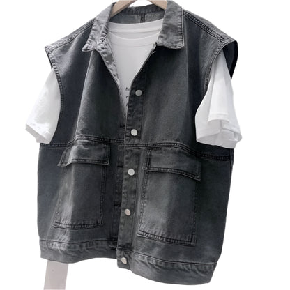 Vintage Denim Sleeveless Jacket